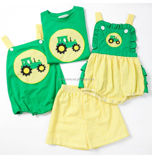 Custom children clothing sibling sets high quality applique kids boutique outfits cotton clothing sets Custom children clothing sibling sets high quality applique kids boutique outfits cotton clothing sets