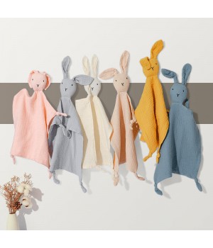 New cotton baby towel doll rabbit safety blanket animal teether toddler appease towel bunny towel