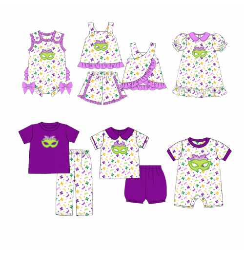 Wholesale Organic Cotton Mardi Gras print Short Sleeve Summer Baby Boy Outfits baby clothing set Wholesale Organic Cotton Mardi Gras print Short Sleeve Summer Baby Boy Outfits baby clothing set
