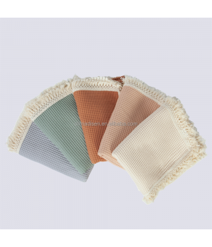 High Quality Wholesale 100% Cotton Woven Waffle Multi-function Blanket Soft Hand Feeling baby Blanket