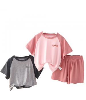 Youduomian Genuine Girls Set Summer Kid Clothes Girls Clothing Customized Shorts Baby Clothes 2 Color T- Shirt and shorts set