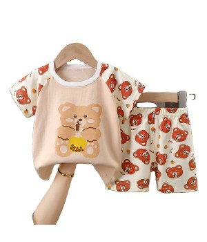 Cartoon Character Unisex Casual Short Sleeve Cotton Fabric Sets and Shorts Suits Outfits
