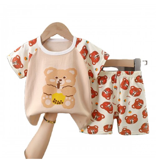 Cartoon Character Unisex Casual Short Sleeve Cotton Fabric Sets and Shorts Suits Outfits Cartoon Character Unisex Casual Short Sleeve Cotton Fabric Sets and Shorts Suits Outfits