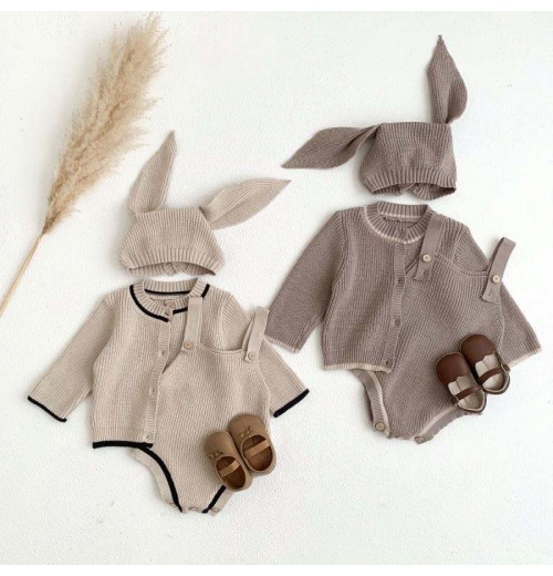 Autumn Baby Sweater Set Cotton Newborn Knitted Bodysuit Cardigan Coat Hat Baby clothes set Autumn Baby Sweater Set Cotton Newborn Knitted Bodysuit Cardigan Coat Hat Baby clothes set