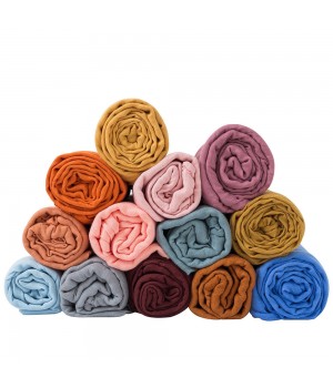 Solid Color 100% Organic Bamboo Cotton Blankets Baby Muslin Swaddle Wrap Baby 2-Layer Swaddle Blanket