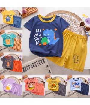Casual Cotton Toddler Girl's Summer Clothing Set - Adorable Cotton T-Shirt Shorts Suit for Little Girls
