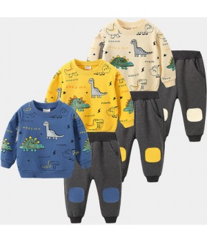 Student Casual Sportswear Children's Clothing Trend Loose New Long-Sleeved Children's Two-Piece Set 4-16 Handsome Boy's Suit