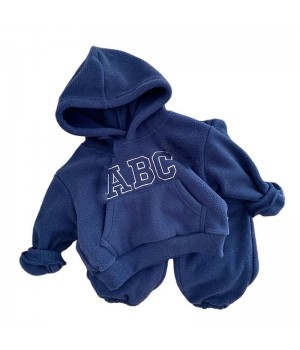 Winter Baby Boy Girl Clothing Sets Autumn Fleece Sweatshirt + Trousers Toddler Kids Clothe Warm Tops + Pant Baby Outwear