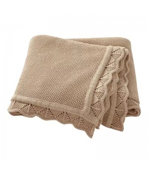 Bedding Oem Service Eco-Friendly Crochet Breathable Custom Cotton Wrap Swaddles Super Soft Knitted Baby Blankets for Newborns