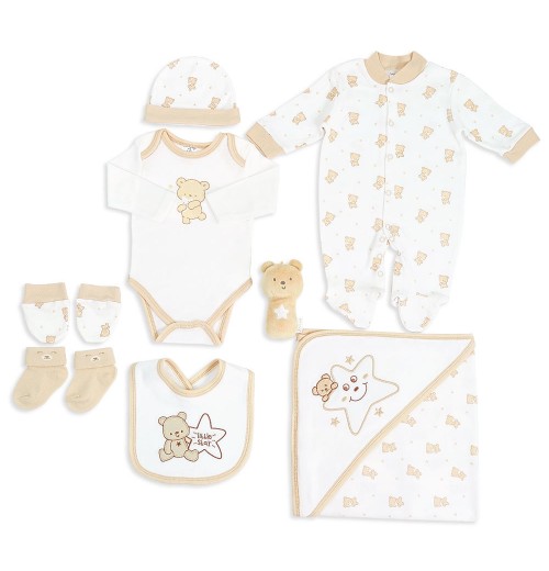 Newborn 8-Piece Clothing Set with Toy, 100% Cotton Outfits by Sunnozy Newborn 0-6M clothing Multi-color baby clothing set Newborn 8-Piece Clothing Set with Toy, 100% Cotton Outfits by Sunnozy Newborn 0-6M clothing Multi-color baby clothing set