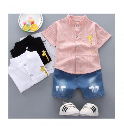 Children's Clothing Summer 2024 New Toddler Boys Cartoon Shirts Denim Shorts Baby Kids Two Pieces Clothes Set Children's Clothing Summer 2024 New Toddler Boys Cartoon Shirts Denim Shorts Baby Kids Two Pieces Clothes Set