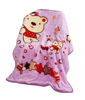 Wholesale kids baby throw blanket thick cartoon printed baby kids soft cartoon raschel blanket