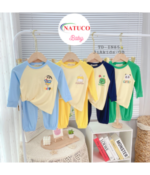Children's Clothing Autumn And Winter Pajamas Set Made of Cool Cotton Fabric, Quick Dry For Children From 6-27Kg.